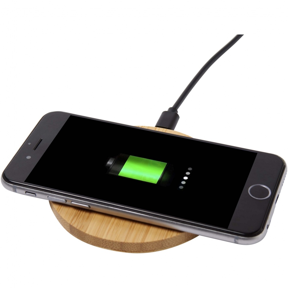 Logo trade promotional merchandise photo of: Essence 15W bamboo wireless charging pad