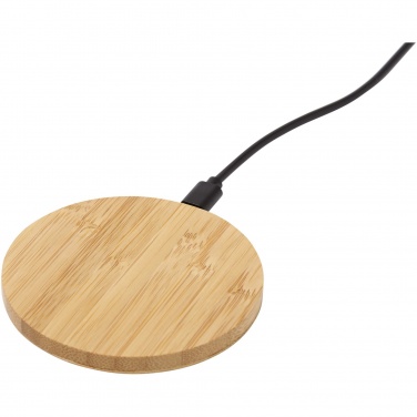 Logo trade promotional item photo of: Essence 15W bamboo wireless charging pad