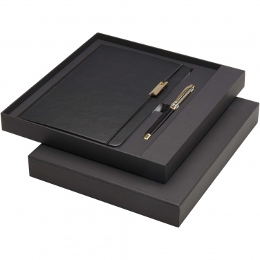 Logo trade promotional items image of: Legato A5 notebook and rollerball pen set 