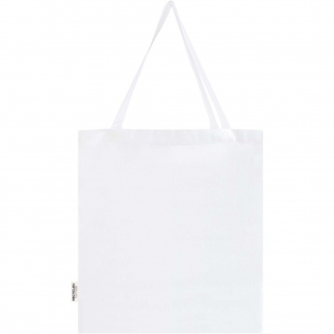 Logo trade business gifts image of: Madras 140 g/m² GRS recycled cotton gusset tote bag