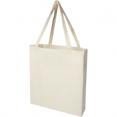 Logo trade advertising products picture of: Madras 140 g/m² GRS recycled cotton gusset tote bag