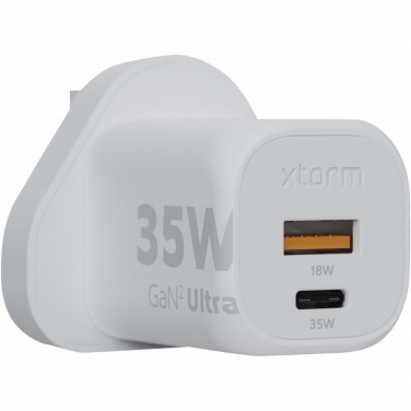 Logo trade promotional items image of: Xtorm XEC035 GaN² Ultra 35W wall charger - UK plug