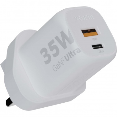 Logo trade business gift photo of: Xtorm XEC035 GaN² Ultra 35W wall charger - UK plug