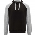 Badet unisex two-tone hoodie, Solid black / Heather grey