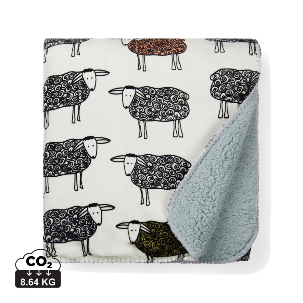 Logo trade promotional items picture of: VINGA Sheep GRS recycled PET pile blanket