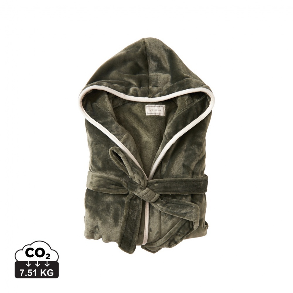 Logo trade promotional merchandise photo of: VINGA Louis luxury plush GRS RPET robe size S-M