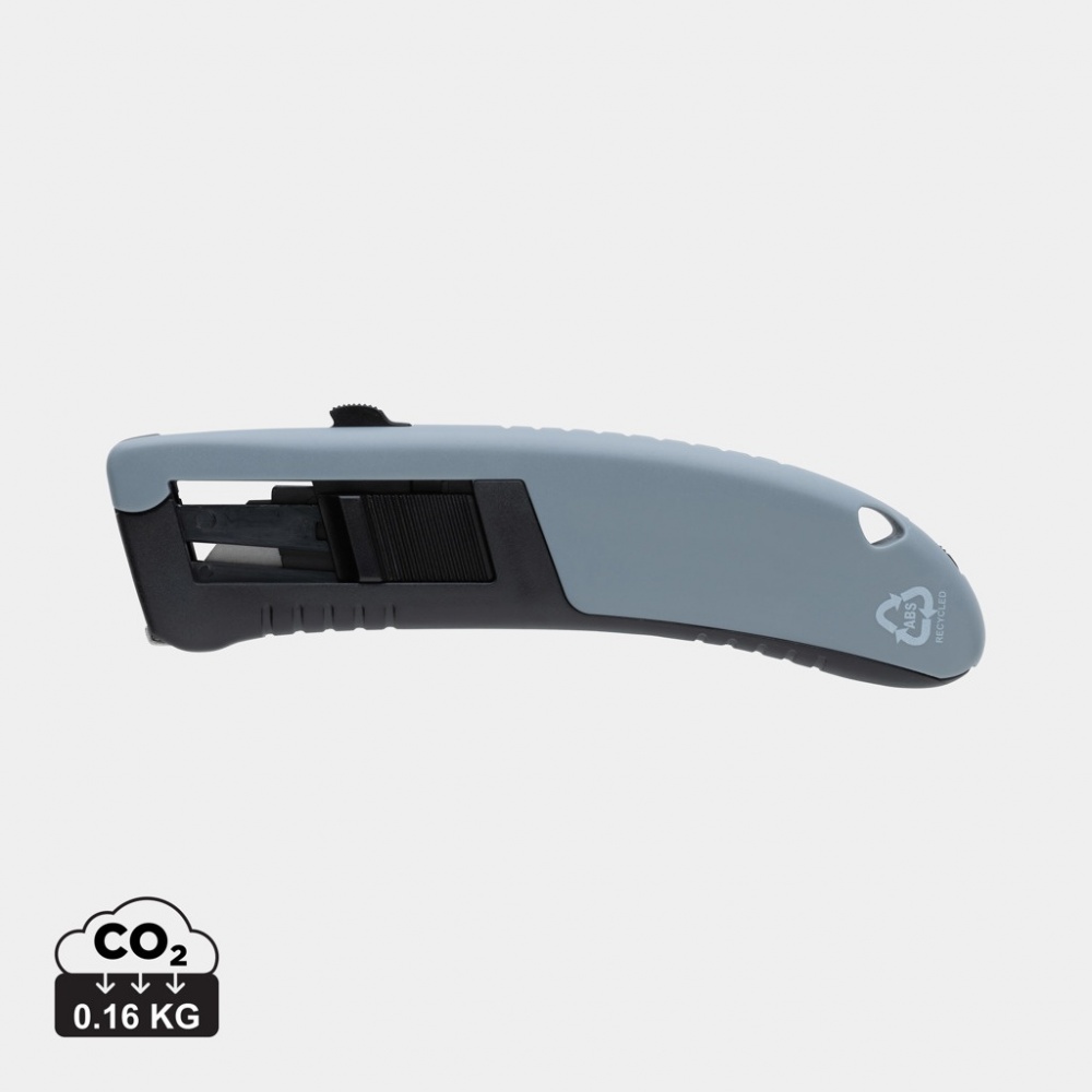 Logotrade promotional product image of: RCS certified recycled plastic Auto retract safety knife