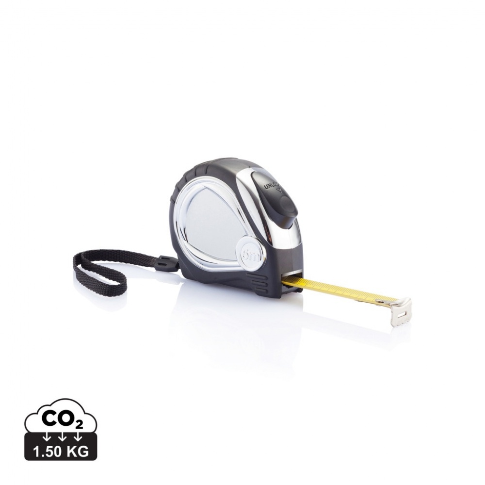 Logotrade promotional merchandise image of: Chrome plated auto stop tape measure