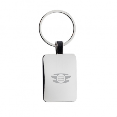 Logotrade corporate gift image of: RCS recycled zinc alloy rectangle keyring