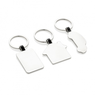 Logotrade promotional products photo of: RCS recycled zinc alloy rectangle keyring