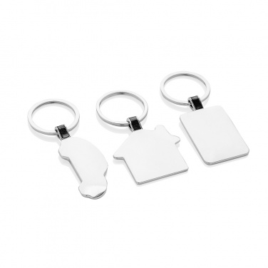 Logotrade promotional items photo of: RCS recycled zinc alloy rectangle keyring