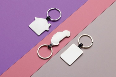 Logo trade promotional item photo of: RCS recycled zinc alloy rectangle keyring