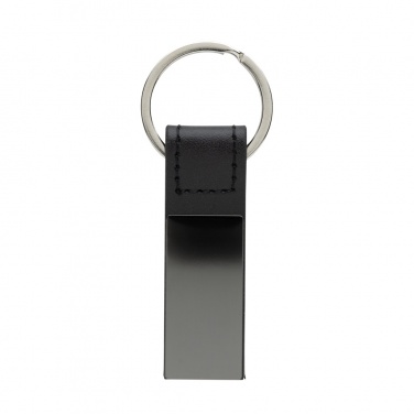 Logo trade promotional gifts image of: Luxury PU keychain RCS recycled zinc alloy