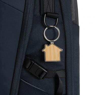 Logotrade promotional merchandise picture of: RCS recycled zinc alloy house keychain with bamboo