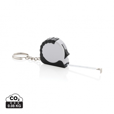 Logo trade business gift photo of: MeasureMate RCS reycled ABS 1 meter tape keychain