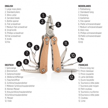 Logo trade corporate gifts image of: Wood multitool mini