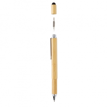 Logo trade promotional gifts image of: Bamboo 5-in-1 toolpen