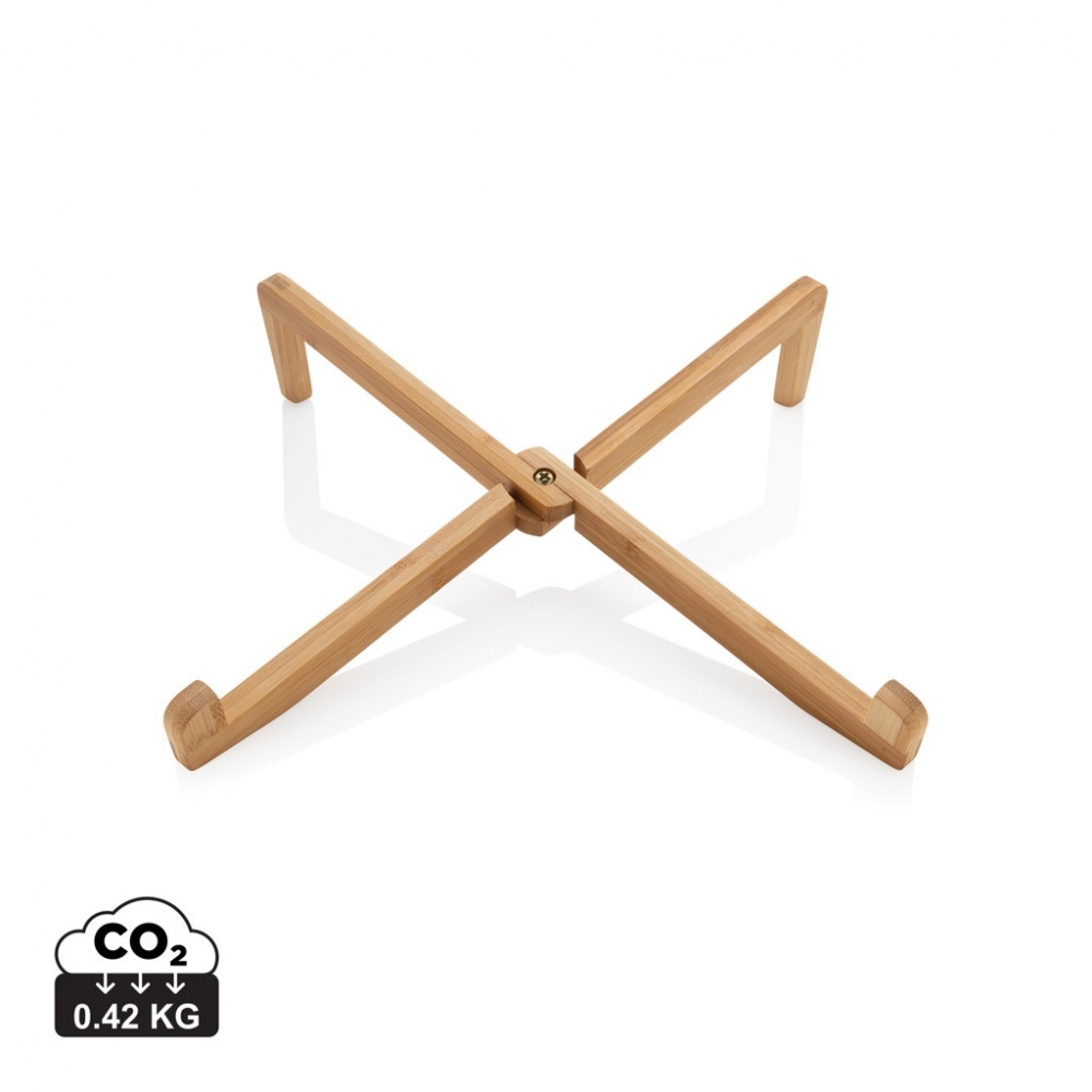 Logo trade promotional items picture of: Bamboo portable laptop stand