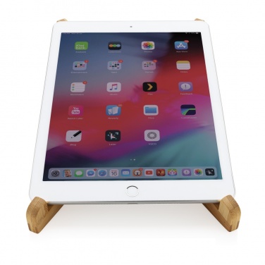 Logo trade promotional items image of: Bamboo portable laptop stand