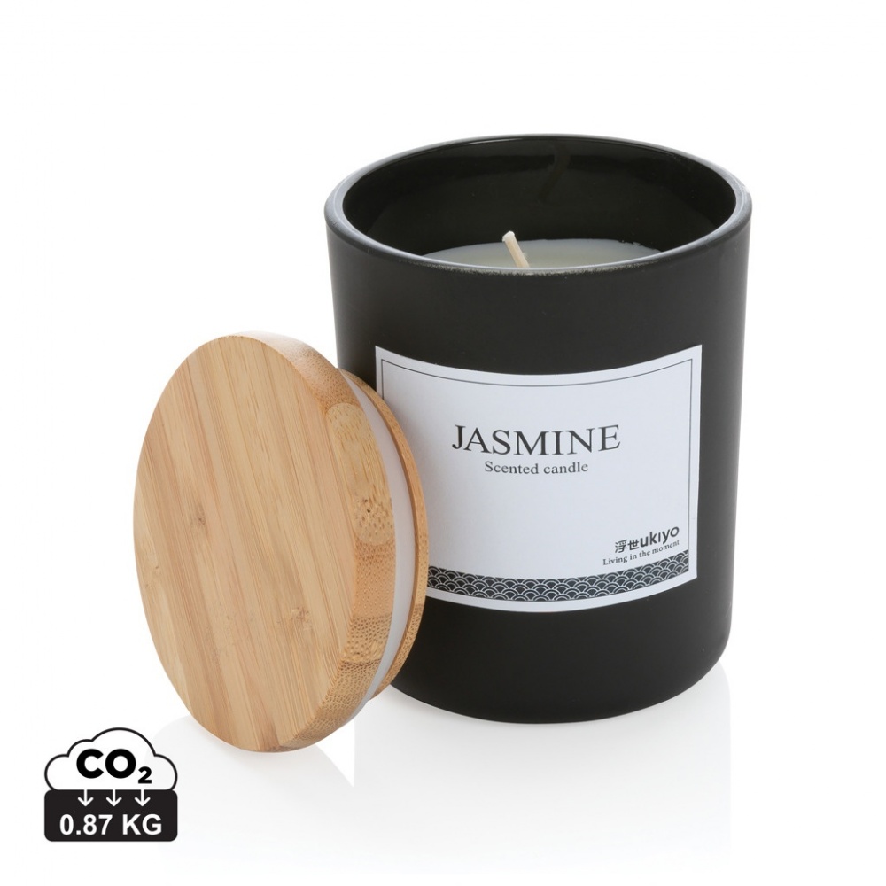 Logo trade promotional items picture of: Ukiyo deluxe scented candle with bamboo lid