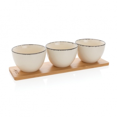 Logo trade corporate gifts picture of: Ukiyo 3pc serving bowl set with bamboo tray