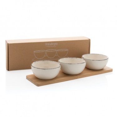 Logo trade promotional gift photo of: Ukiyo 3pc serving bowl set with bamboo tray