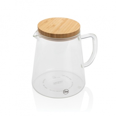 Logo trade corporate gifts picture of: Ukiyo borosilicate glass carafe with bamboo lid 1.2L