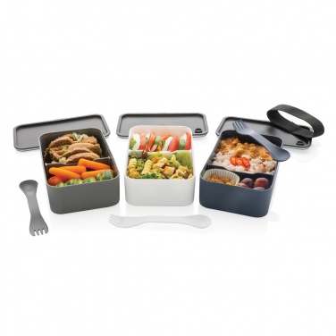 Logotrade promotional item picture of: GRS recycled PP lunch box with spork