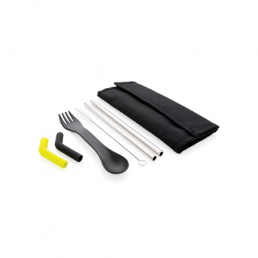 Logotrade promotional merchandise picture of: Tierra 2pcs straw and cutlery set in pouch