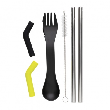 Logotrade promotional items photo of: Tierra 2pcs straw and cutlery set in pouch