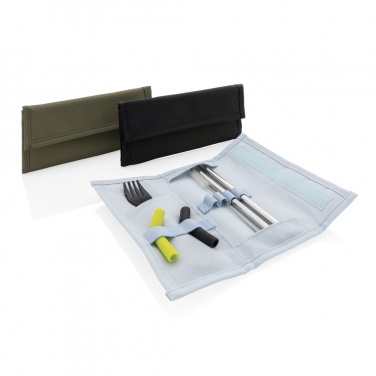 Logotrade advertising product picture of: Tierra 2pcs straw and cutlery set in pouch