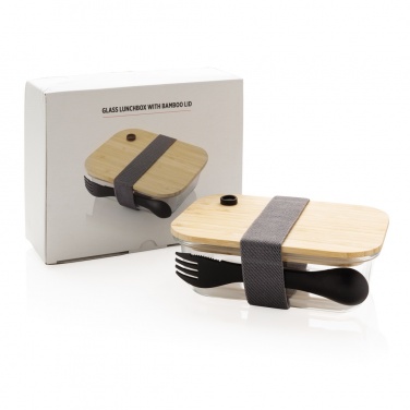 Logotrade promotional gift image of: Glass lunchbox with bamboo lid