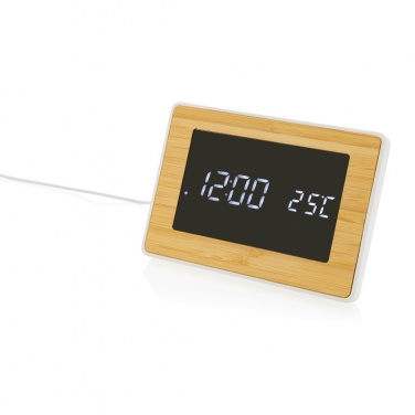 Logotrade promotional gift image of: Utah RCS recycled plastic and bamboo LED clock