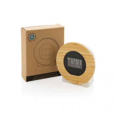 Logotrade promotional giveaway picture of: Utah RCS rplastic and bamboo LCD desk clock