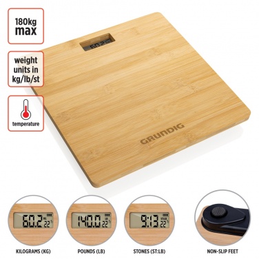 Logo trade promotional gift photo of: Grundig Bamboo Digital Body Scale