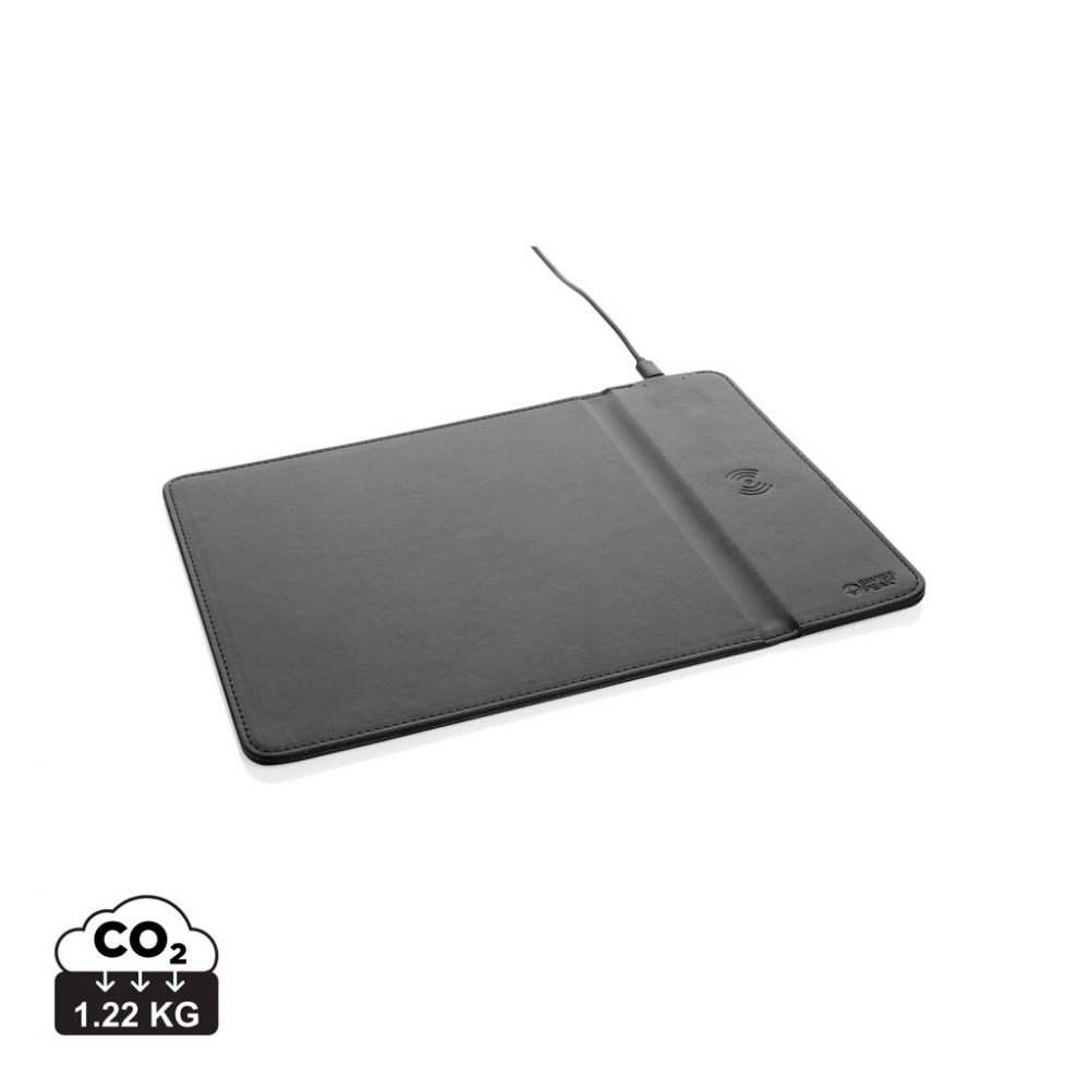 Logo trade promotional item photo of: Swiss Peak RCS recycled PU 10W wireless charging mousepad