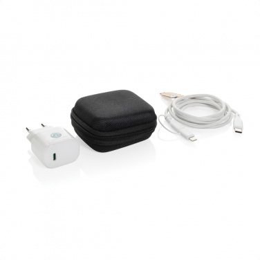 Logotrade corporate gift image of: Boost RCS reycled PET 20W type C 2 pcs charging set