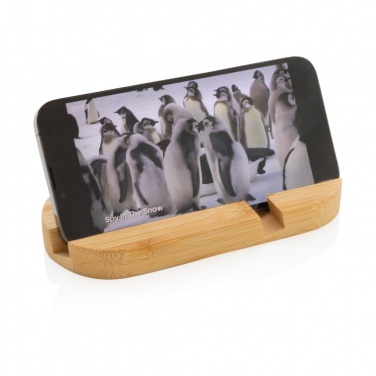 Logo trade promotional merchandise picture of: Bamboo tablet and phone holder