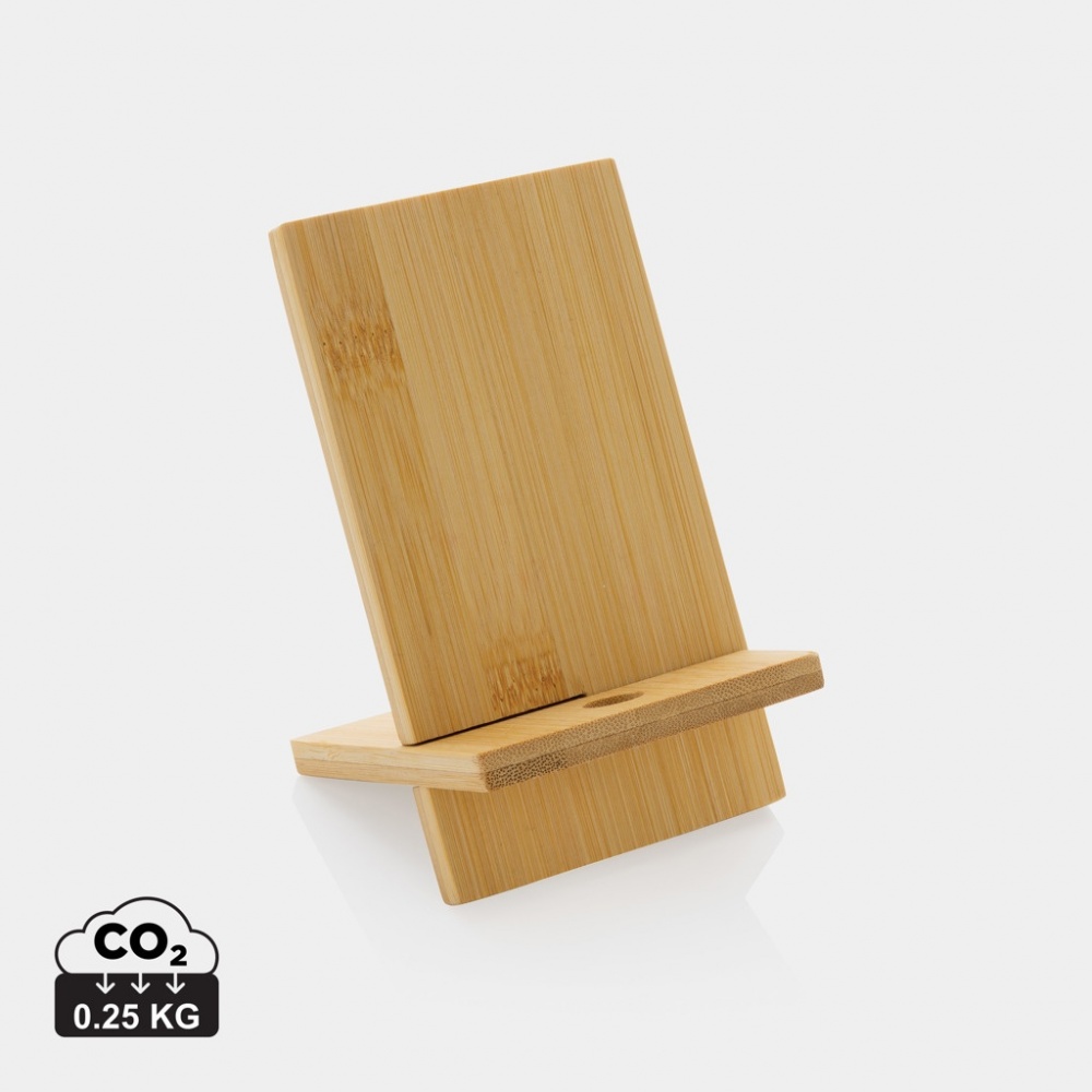 Logo trade advertising products image of: Bamboo phone stand in kraft box