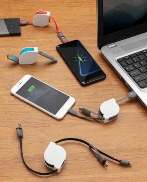 Logo trade promotional giveaway photo of: 3-in-1 retractable cable