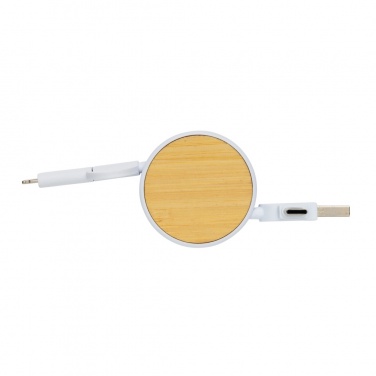 Logotrade promotional product picture of: RCS recycled plastic Ontario 6-in-1 retractable cable