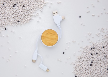 Logo trade advertising products image of: RCS recycled plastic Ontario 6-in-1 retractable cable