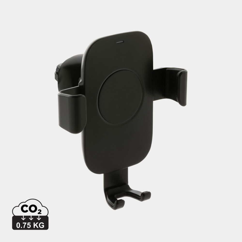Logo trade promotional product photo of: RCS recycled plastic 10W wireless charging car holder