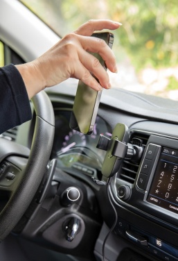 Logo trade advertising products picture of: RCS recycled plastic 10W wireless charging car holder