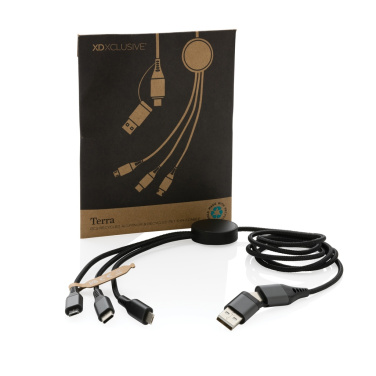 Logo trade promotional products picture of: Terra RCS recycled aluminium 120cm 6-in-1 cable