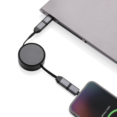Logotrade corporate gift image of: Terra RCS recycled aluminium retractable 6 in 1 cable