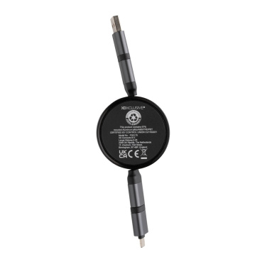 Logo trade promotional gift photo of: Terra RCS recycled aluminium retractable 6 in 1 cable