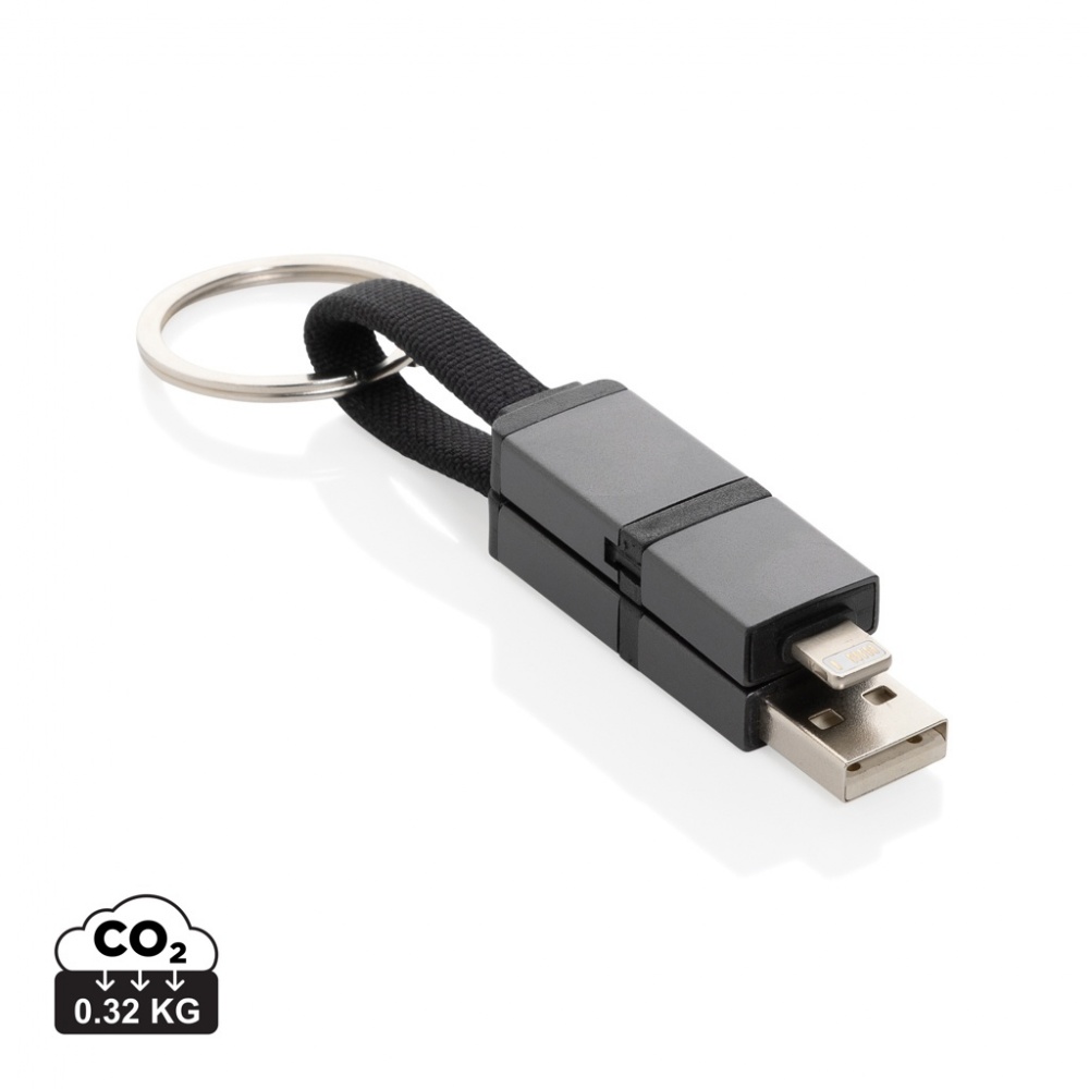 Logotrade corporate gift picture of: Terra recycled aluminum 4 in 1 60W fast charging cable