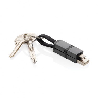 Logo trade promotional merchandise picture of: Terra recycled aluminum 4 in 1 60W fast charging cable