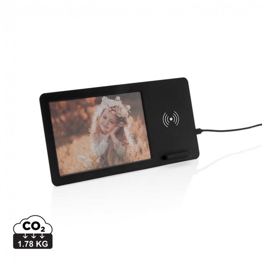 Logo trade promotional items picture of: 5W Wireless charger and photo frame